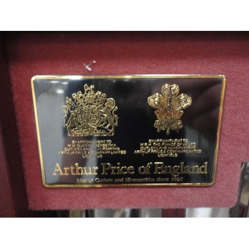 45 - Box containing assorted flatware and an Arthur Price part canteen of cutlery in fitted box.