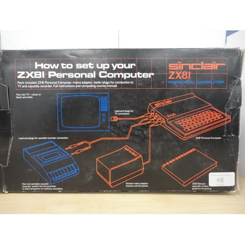 46 - Sinclair ZX81 personal computer, boxed.
