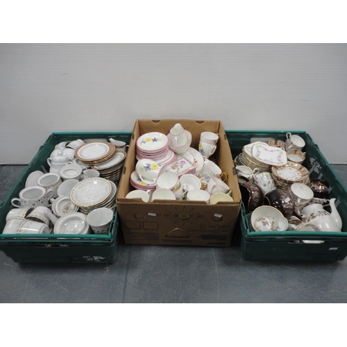 47 - Three cartons containing miscellaneous teawares to include Aynsley 'April Rose' , Noritake 'Kensingt... 