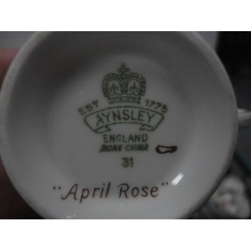47 - Three cartons containing miscellaneous teawares to include Aynsley 'April Rose' , Noritake 'Kensingt... 