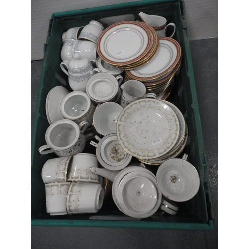 47 - Three cartons containing miscellaneous teawares to include Aynsley 'April Rose' , Noritake 'Kensingt... 