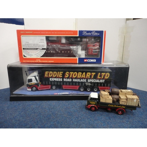 5 - Boxed Corgi limited edition Reid's Transport model, Eddie Stobart truck, and a smaller example.&nbsp... 
