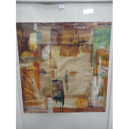 56 - Contemporary abstract picture, signed indistinctly.