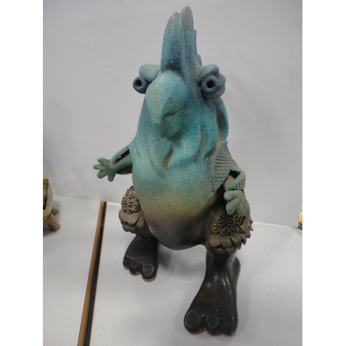 57 - Collection of contemporary studio pottery figures to include humorous and grotesque examples&nbsp;
