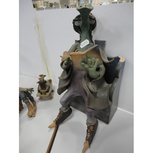 57 - Collection of contemporary studio pottery figures to include humorous and grotesque examples&nbsp;