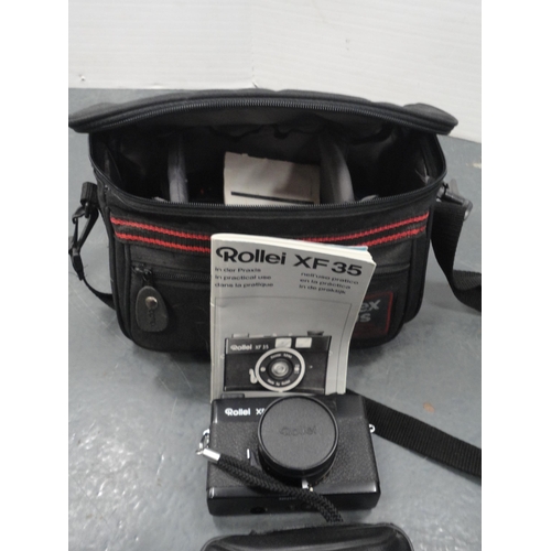 61 - Viewcam and accessories, Rollei XF35 camera, folding camera, camcorder etc.