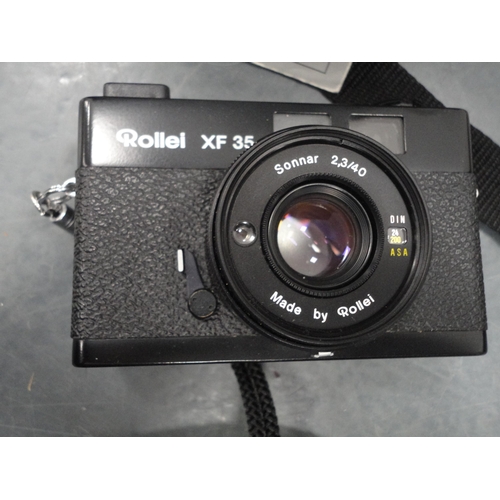 61 - Viewcam and accessories, Rollei XF35 camera, folding camera, camcorder etc.