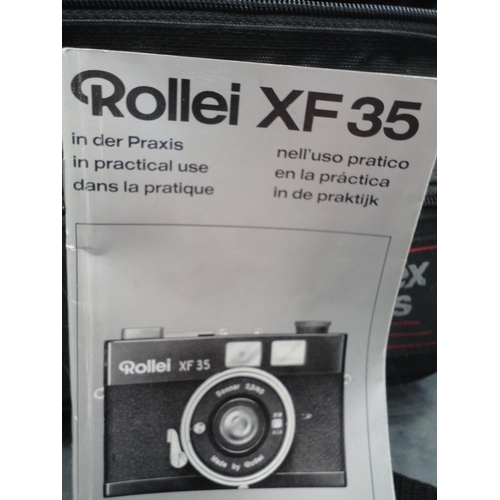 61 - Viewcam and accessories, Rollei XF35 camera, folding camera, camcorder etc.