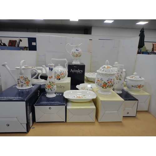 65 - Large collection of boxed Aynsley 'Cottage Garden' pattern porcelain to include dishes, teapots, wat... 