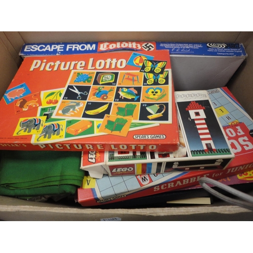 87 - Carton containing various games to include The Action Man Game, Escape from Colditz, Picture Lotto, ... 