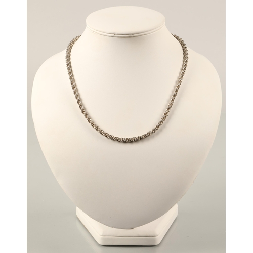 109 - Silver rope twist chain necklace, 32g