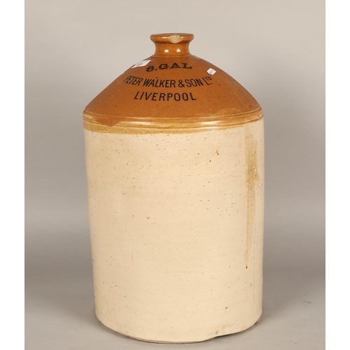 531 - Peter Walker & Son Ltd of Liverpool 6 gallon flagon, 58cm high