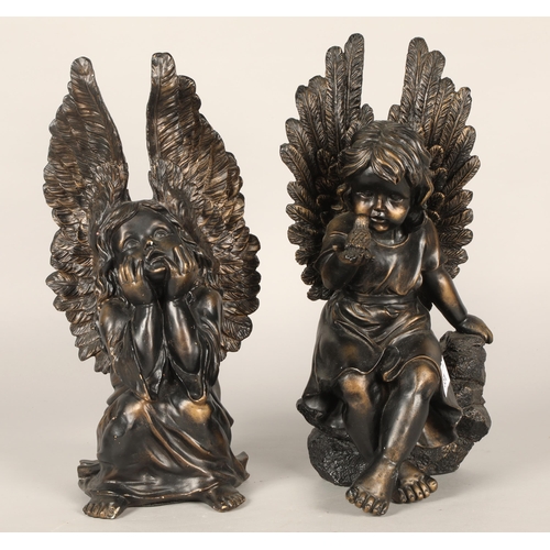 551 - Two cherub bust figures