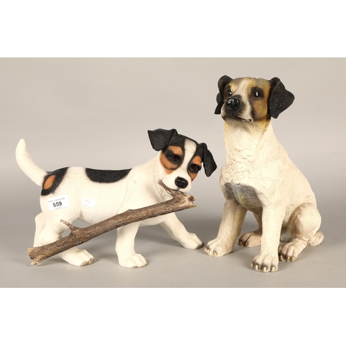 559 - Two dog ornaments 