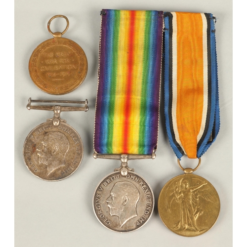 67 - Two pairs of WWI medals made out to 656340 BMBR H Johnstone R.A. and 202110 PTE. W. Hunter A & S... 