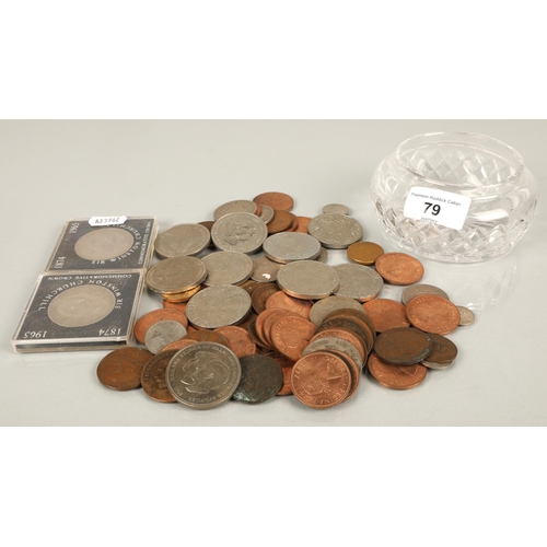 79 - Assortment of coins, commemorative, British, etc