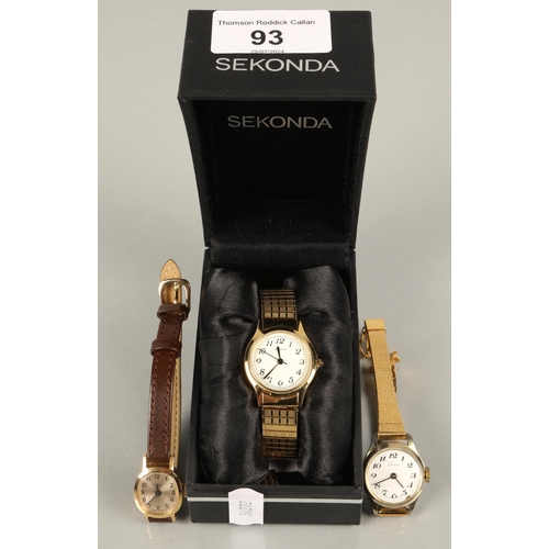 93 - Three ladies wristwatches