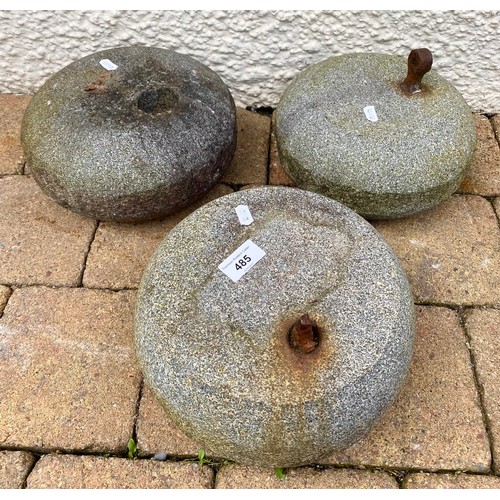 485 - Set of three curling stones