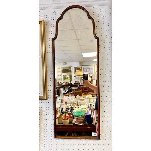 384 - Oak framed wall mirror, 1m tall