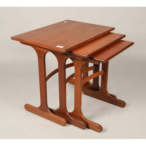 523 - Mid century teak nest of three tables