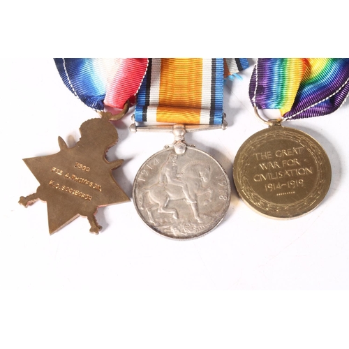 1205 - Medals of 7300 Private Andrew Thomson of the 1st/4th Battalion Kings Own Scottish Borderers KOSB, wh... 