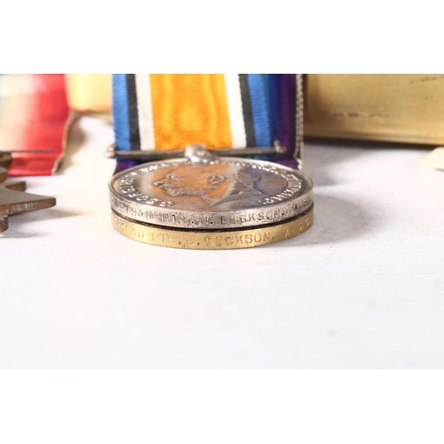 1217 - Medals of CMT-1930 Private John Dickson of the Army Service Corps comprising WWI war medal, victory ... 