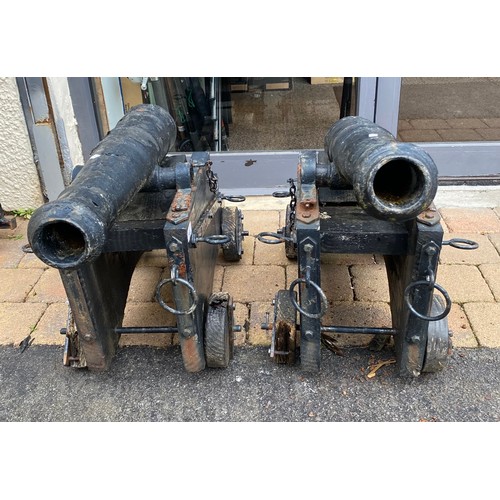 544 - Pair of cannons, H approx. 55cm, D approx. 70cm