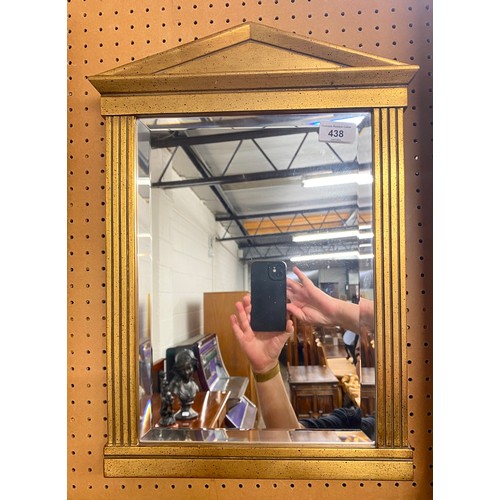 438 - Small gilt framed mirror in classical architectural style, 48cm x 35cm