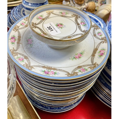 301 - Losol Ware 'Melrose' dinnerware and Noritake cake plate