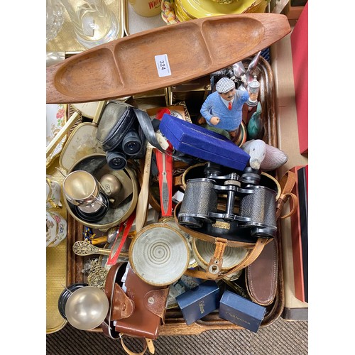 324 - Miscellaneous items to include boxed Caithness Glass paperweights, vanity set items, Erskine Golf Cl... 