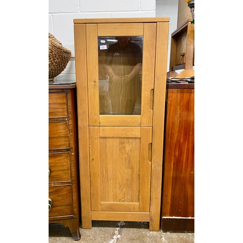 629 - Contemporary part glazed cabinet 140cm h