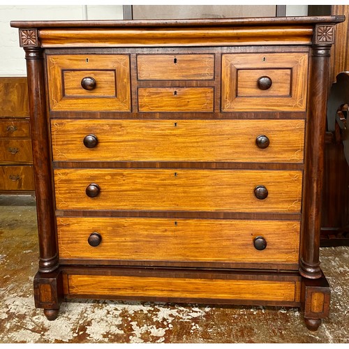 550 - Victorian mahogany chest of drawers, H 133cm, D 58cm, W 129cm