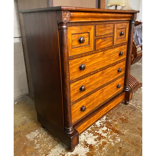 550 - Victorian mahogany chest of drawers, H 133cm, D 58cm, W 129cm