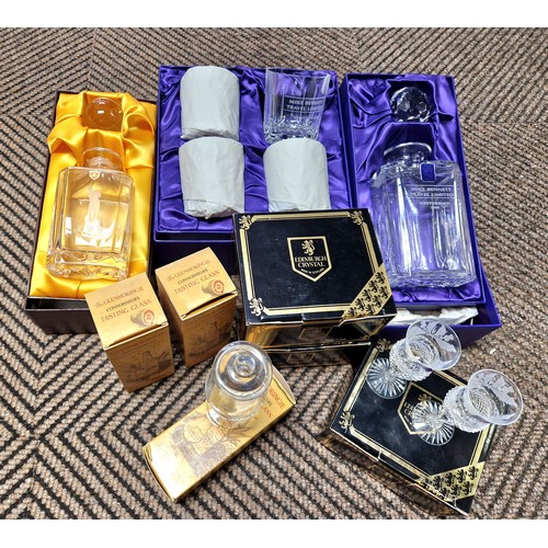 337 - Assorted boxed Edinburgh Crystal glassware, boxed Burns Crystal decanter, etc