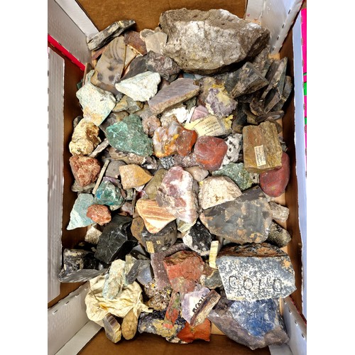 338 - Large assortment of crystals and rock specimens, raw gemstones, etc