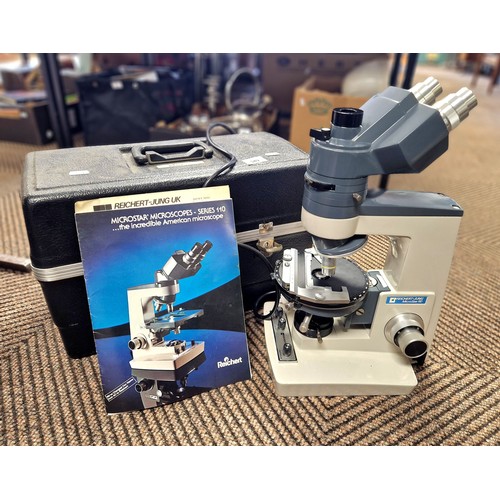 349 - Reichert Microstar Series 110 microscope with accessories and manual