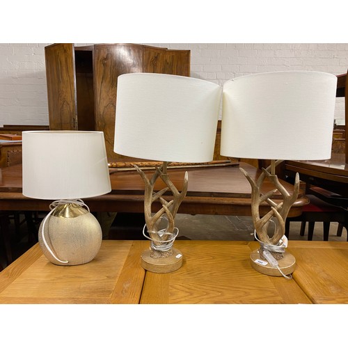 594 - Three contemporary table lamps 