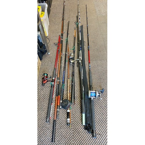 481 - Assorted sea fishing rods