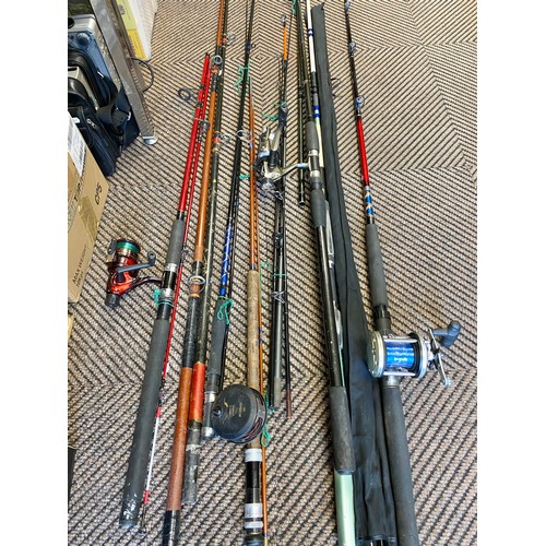 481 - Assorted sea fishing rods