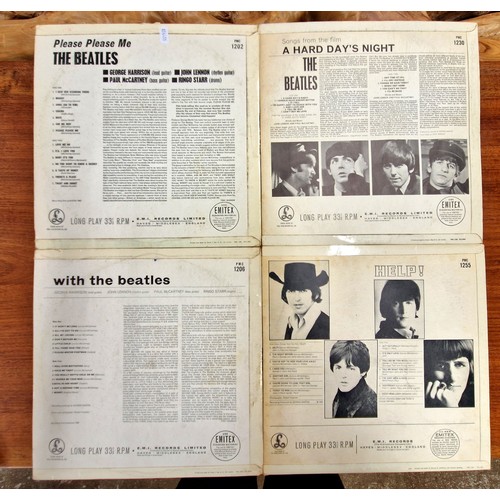 581 - The Beatles, four LPs, mono, including Help!, With The Beatles, A Hard Day's Night, and Please Pleas... 