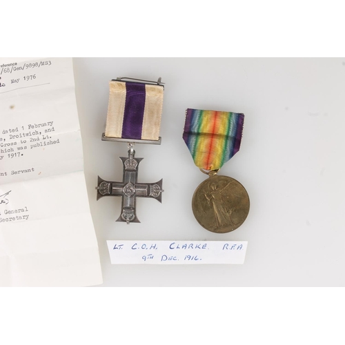 1115 - Medals of Charles Osbeck Haywood Clarke MC of the Royal Field Artillery comprising British Military ... 