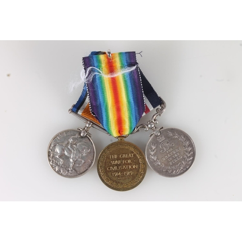 1124 - Medals of 116023 Gunner C Grist of the 217th Siege Battery Royal Garrison Artillery comprising Georg... 