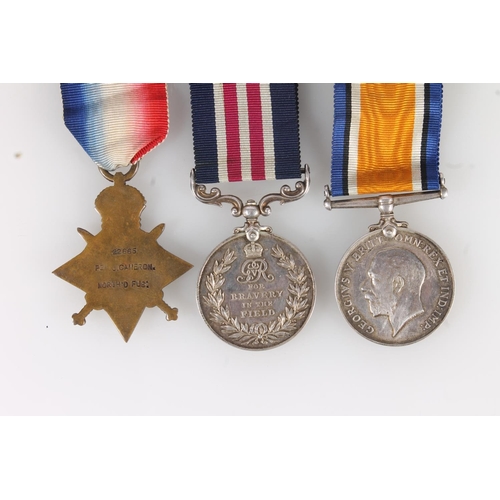 1127 - Medals of 22665 Corporal J Cameron of the 8th Battalion Northumberland Fusiliers comprising George V... 