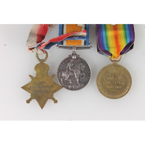 1139 - Medals of 9088 Private W Gibson of the Scottish Rifles (Cameronians) comprising WWI 1914-15 star [90... 