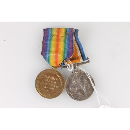 1152 - Medals of Second Lieutenant D Wright of the Royal Air Force comprising WWI war medal and victory med... 