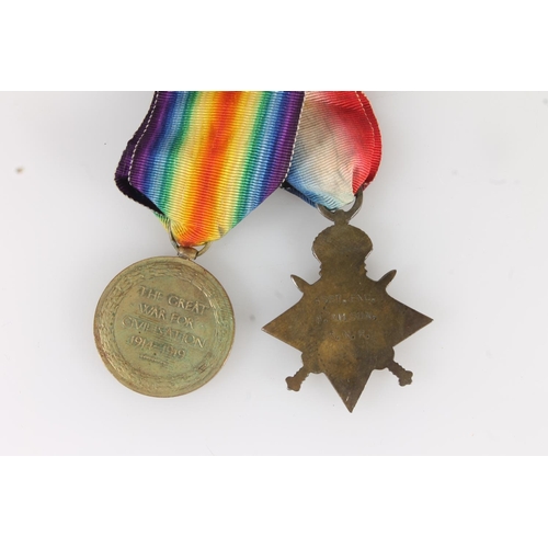 1158 - Medals of Engineer Sub-Lieutenant W Wilson of the Royal Naval Reserve comprising WWI 1914-15 star [A... 