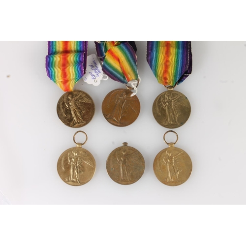 1162 - Six WWI Victory medals to Black Watch Royal Highlanders,  Army Service Corps, Seaforth Highland... 