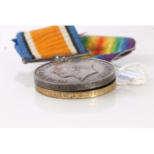 1167 - Medals of Lieutenant L S Martin MC of the Royal Garrison Artillery comprising WWI war medal and vict... 