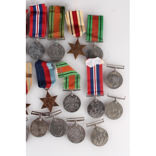 1470 - WWII medals to include: war medal x8, defence medal x7, 1939-1945 star x3, Africa star x3, Burma sta... 