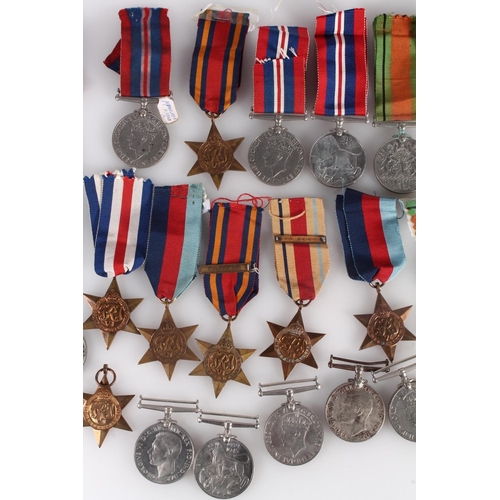 1470 - WWII medals to include: war medal x8, defence medal x7, 1939-1945 star x3, Africa star x3, Burma sta... 